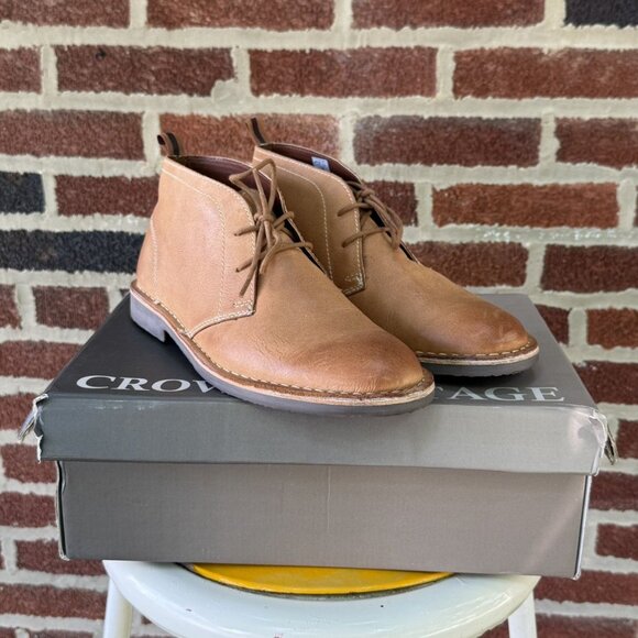 Crown Vintage CR-Shropshir Tan Leather Chukka Boots Size 10M - Picture 1 of 12